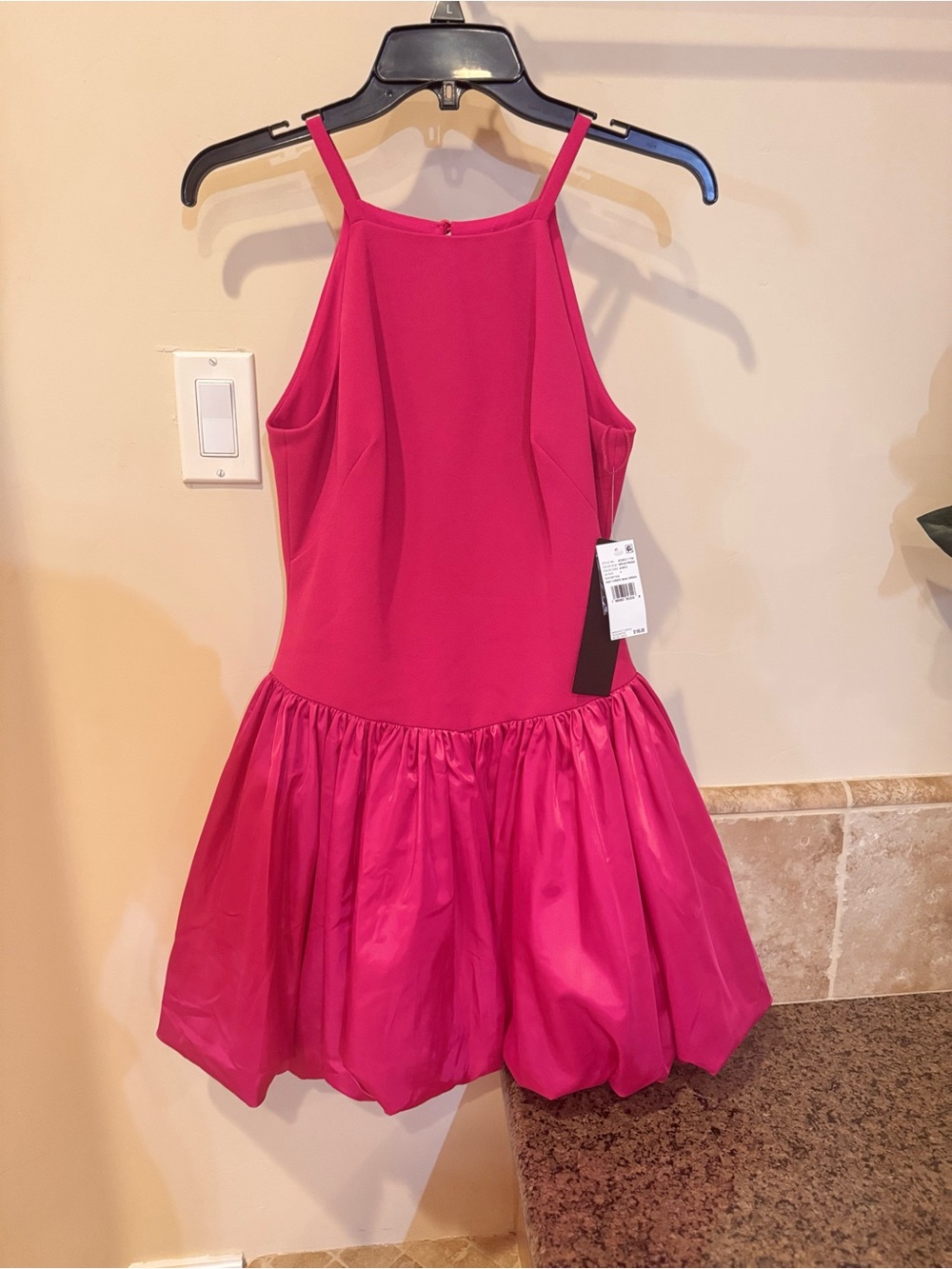 Adrianna Papell Girls' Fuchsia Halter-Style Party Dress